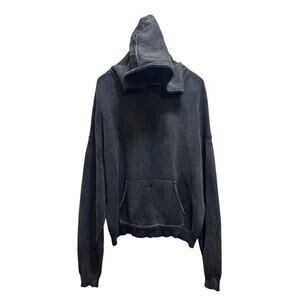 Ditch Knitted Hooded Pullover XL Coal/Black 100% Cotton Streetwear Unisex Urban